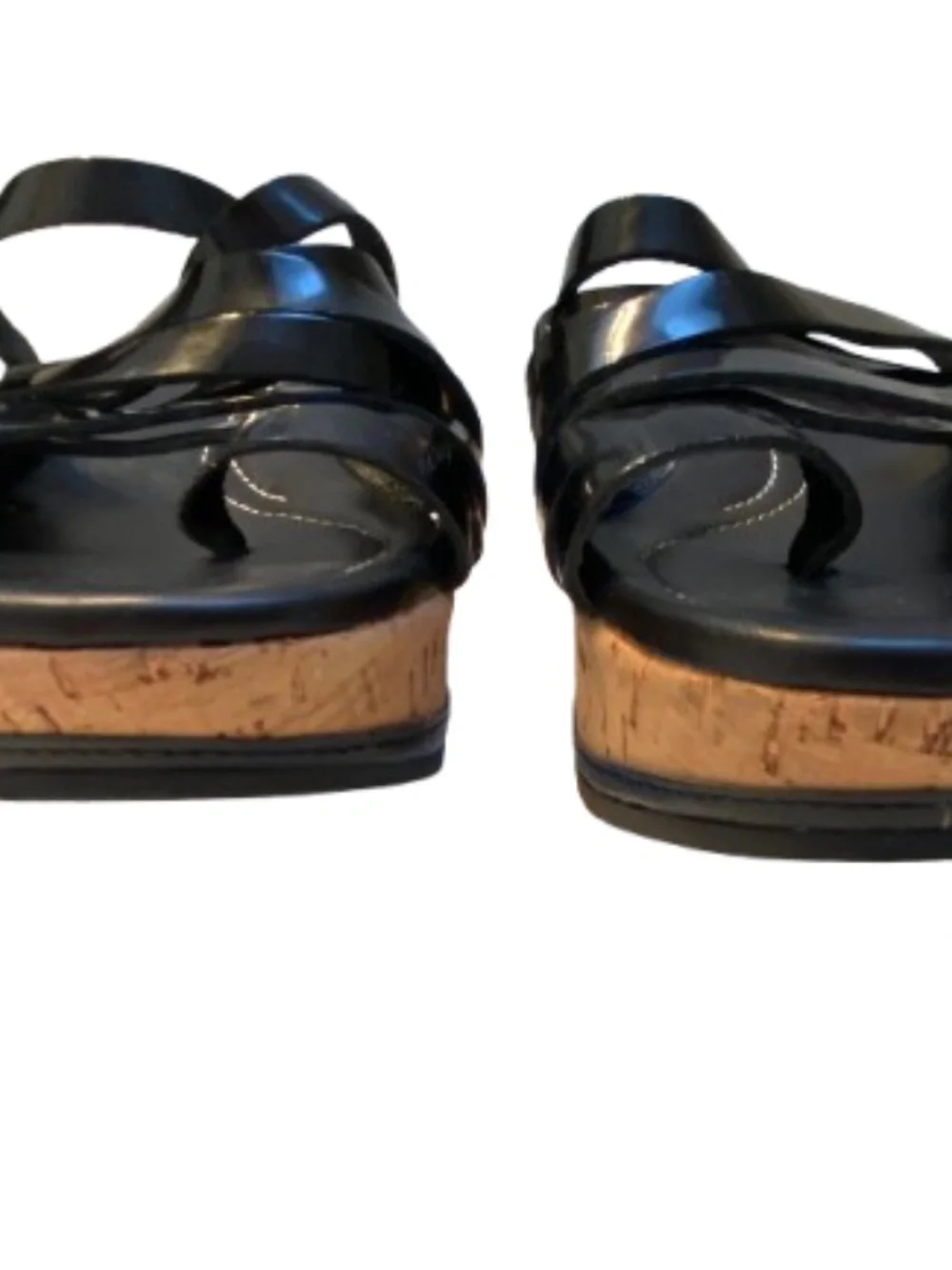 ✨NWOB✨ Donald Pliner Black Patent Leather Cork Wedge Sandals